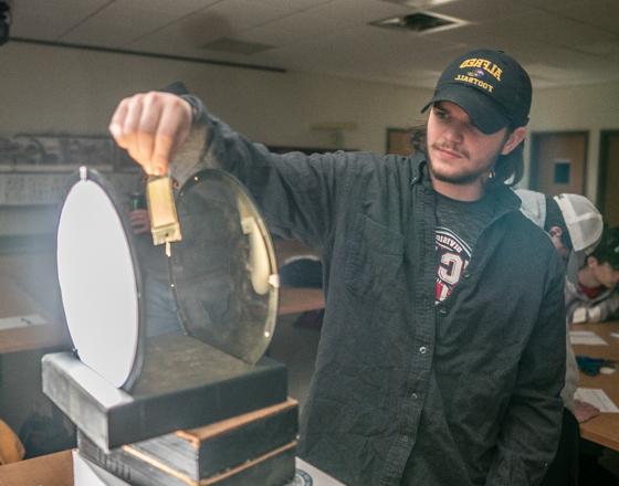 Students working with equipment